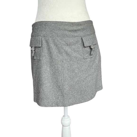 Vintage Gray Y2K Wool-Blend Mini Skirt 30 Waist - Picture 1 of 4